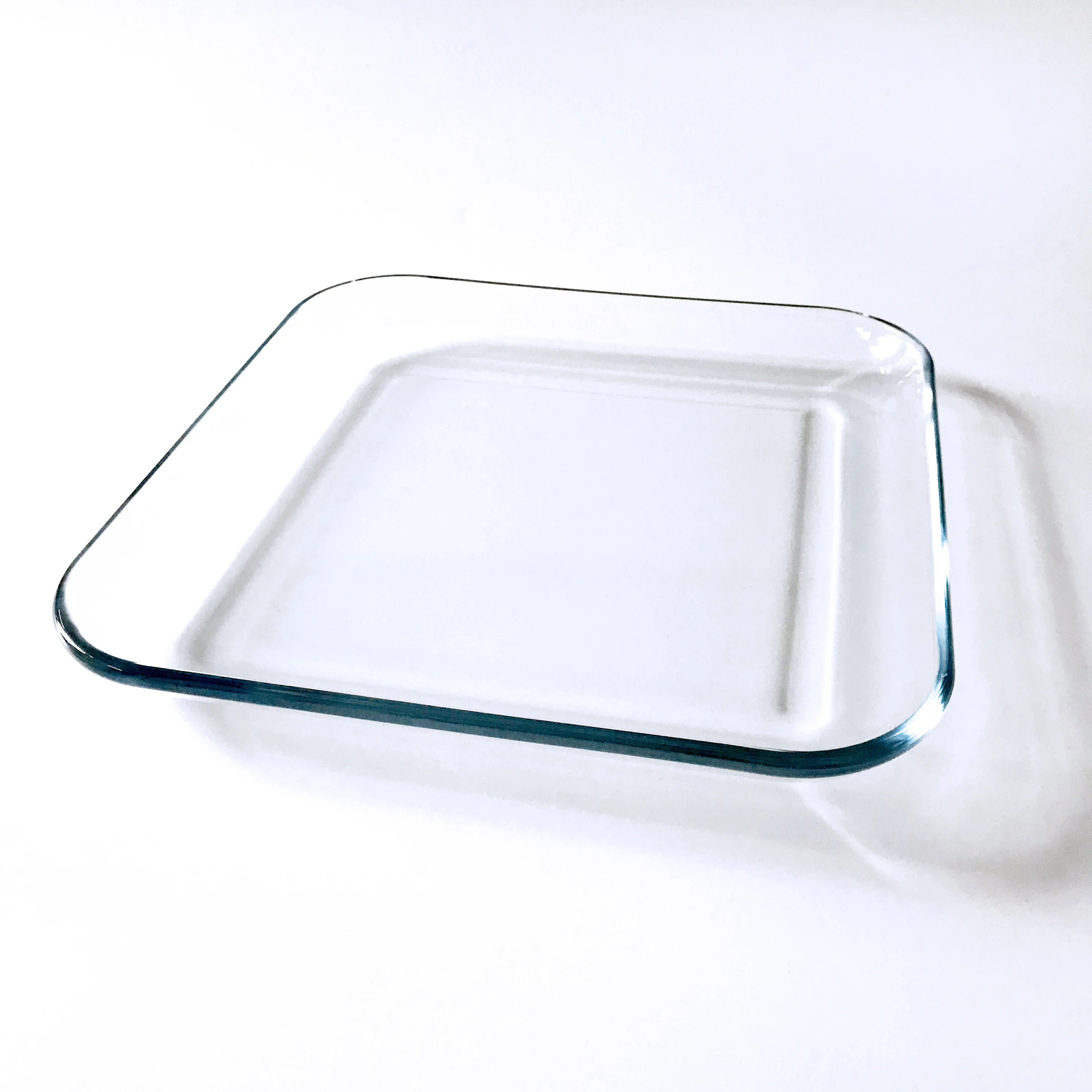 10' Clear Square Heat Resistant Borosilicate Tempered Glass Plate Set