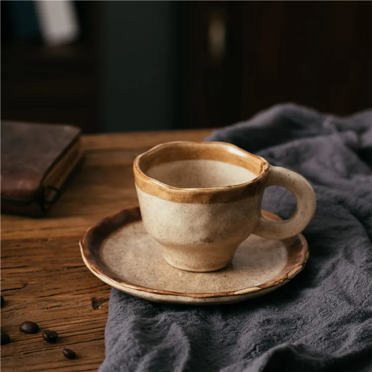 Чашка для молока в японском ретро-стиле в скандинавском стиле керамическая чашка для чая кофе и блюдце для послеобеденного чая