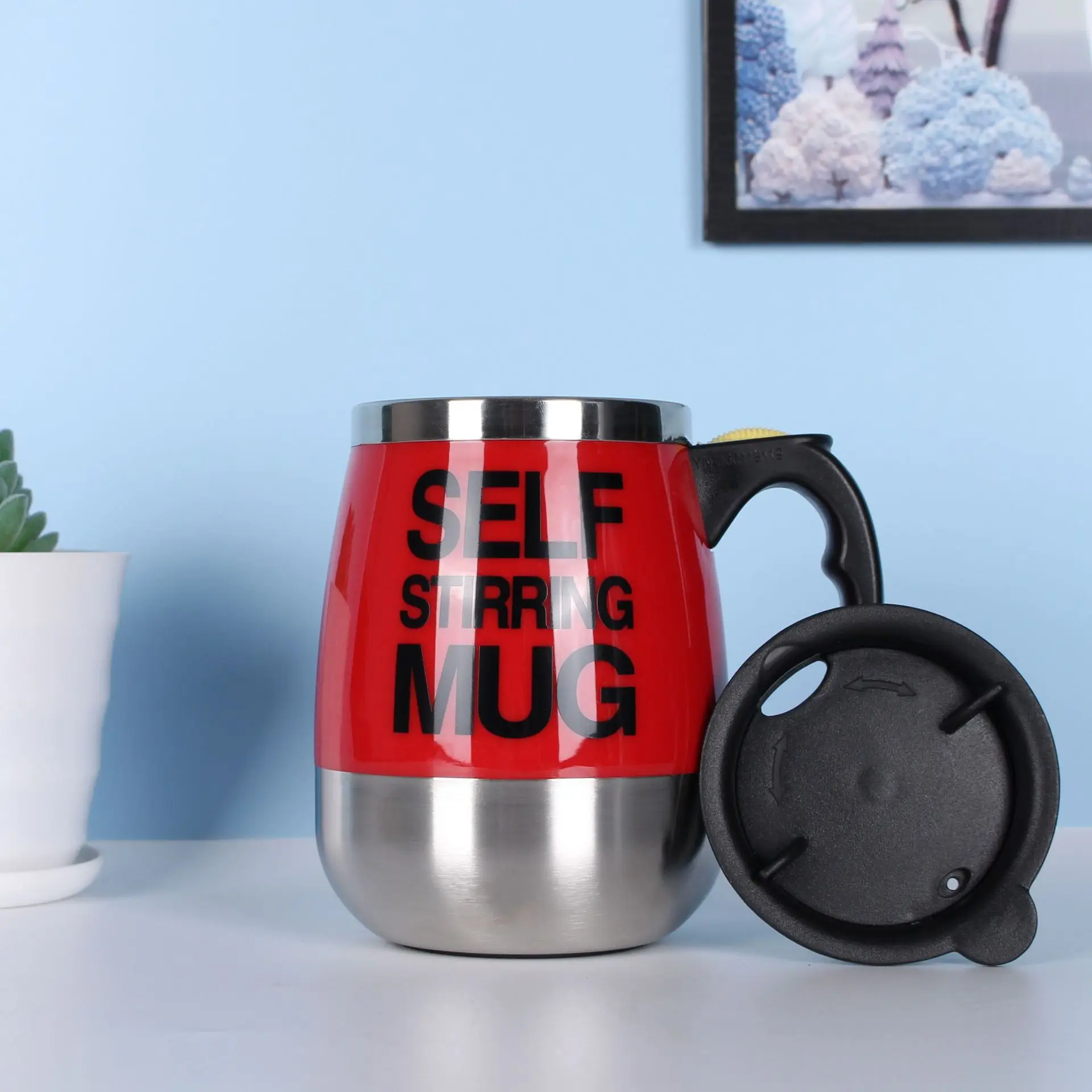 Rechargeable Self Stirring Mug Magnetic Electric Auto Mixing Stainless Steel Cup for Office/Kitchen/Travel/Home Coffee/Tea