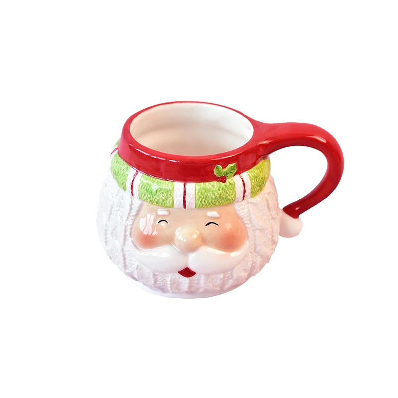 Cute Merry Christmas Cup Cartoon Santa Claus Mug Cup New Year Child Gift Coffee Ceramic Cup Drinking Supplies Home Decor Mugs