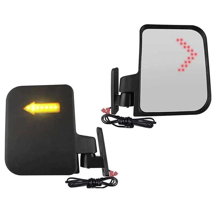 Golf Cart Side Mirrors with LED Turn Signal Light Golf Cart Rear View Mirrors for Club Car EZGO Yamaha Side Mirrors Golf Cart