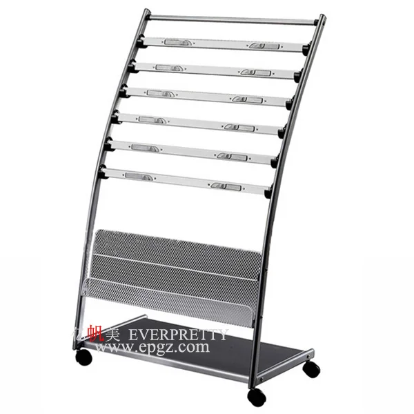 Heavy Duty Metal Library Furniture Newspaper Display Rack