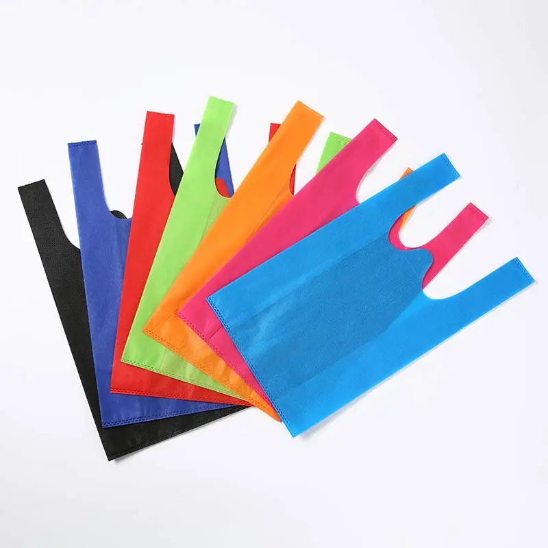 2021 new arrival promotion cheap shopping mall supermarket non-woven fabric bag vest nonwoven packaging bags with zipper