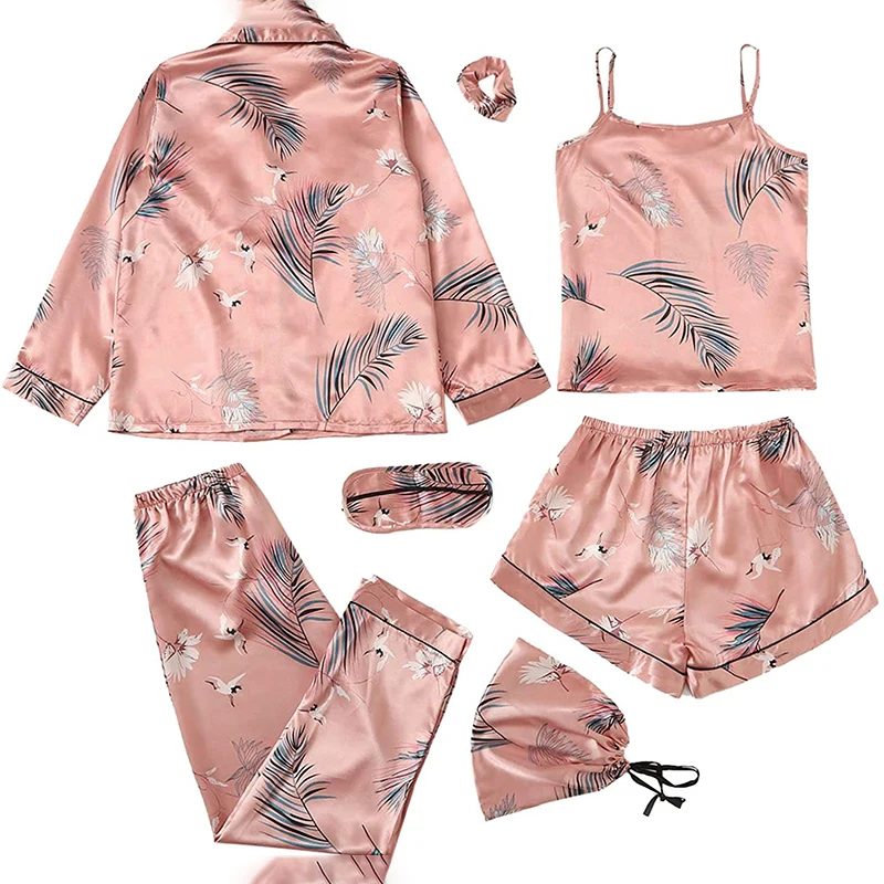 Able Baju Tidur Daster Pijama Feminino Grandes Tailles Pyjama Lounge Wear Satin Pajamas Sleep Wear Set Night Suit For Ladies