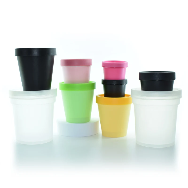 In Bulk High Quality Cheap Macaron Empty Oval Shape Plastic Jar Big Cleansing Cream Wide Mouth For Face Care