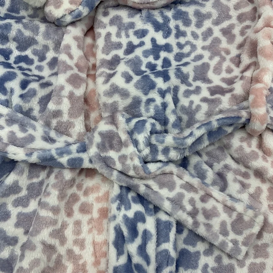 Super Soft Plush Baby Girls Bathrobe Set with Shoes OEM Service Zipper Closure Size 2T for Autumn Seasons Cotton Fabric