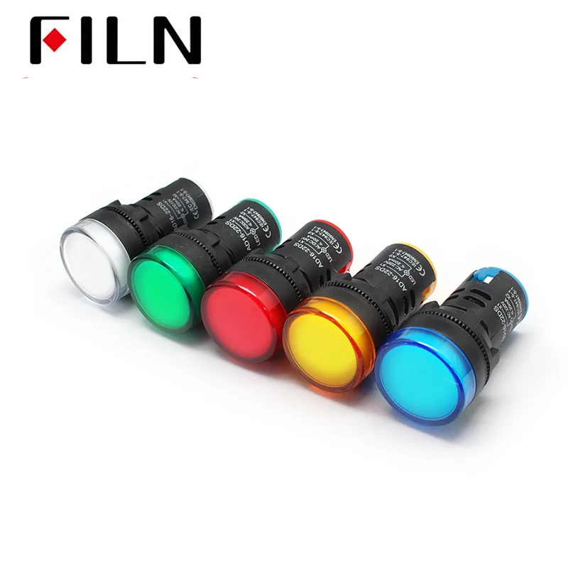 Filn 22MM 110V Red Household Appliances Plastic Indicator Lights Solder Pin