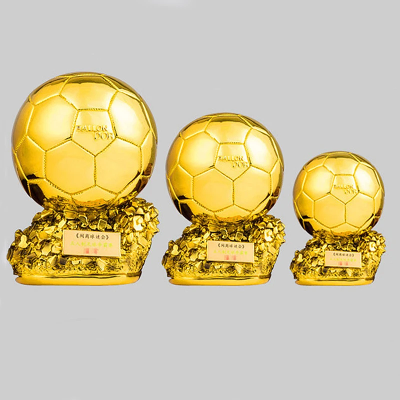 1 piece soccer trophy gift resin crafts trophy final shooting athlete electroplating golden ball award