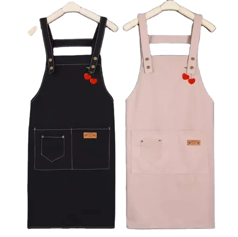 Custom logo apron Custom logo apron used for multiple purposes  for men and women waterproof apron with big pockets