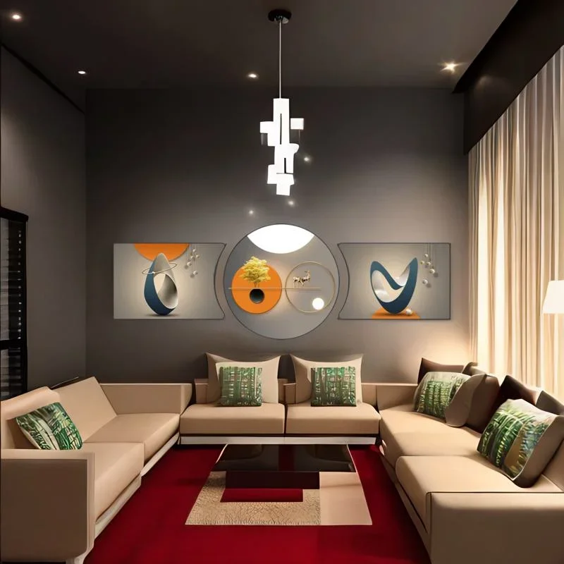 Living room decoration 3d nordic wall art canvas poster wholesale modern abstract design wall decor painting