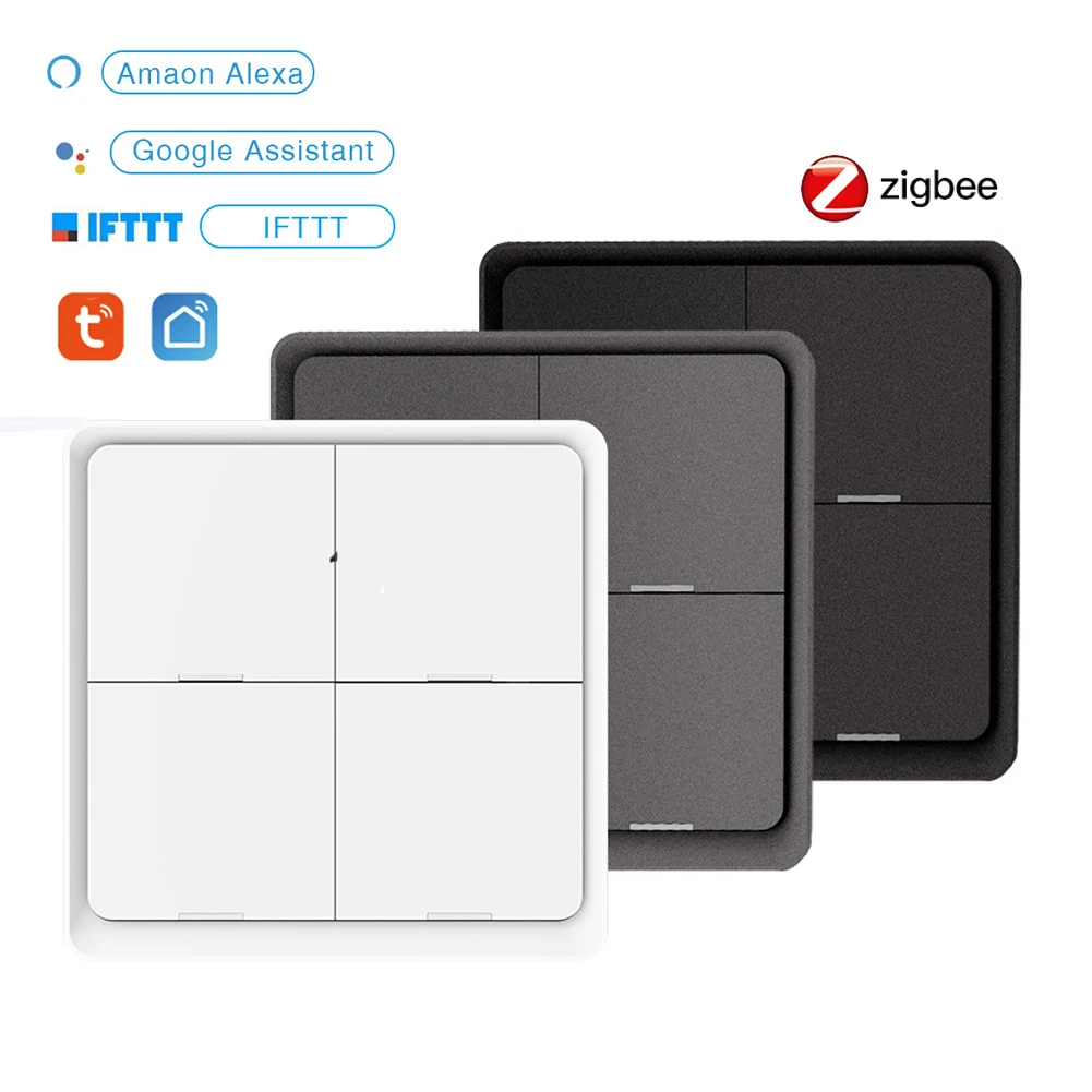 Tuya ZigBee Wireless 12 Scene Switch Push Button Controller Battery Powered Automation Scenario for Tuya Devices