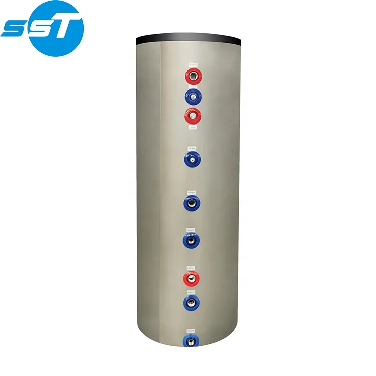 300L Stainless Steel Air Source Heat Pump For Home Heating And Cooling 2 Coils Hot Water Tank Guangzhou