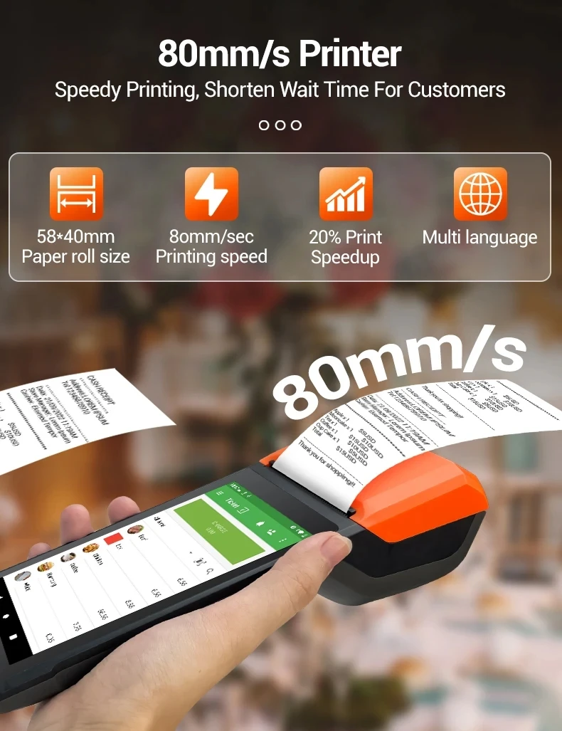 Factory low cost oem 5.5 inch nfc 4g android Pos Desktop Computer Mini Pos Portable Fast Food Mobile Pos terminal with printer