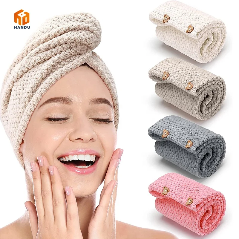 Супер абсорбент индивидуальный логотип Быстросохнущий мягкий волшебный тюрбан полотенце для волос из микрофибры