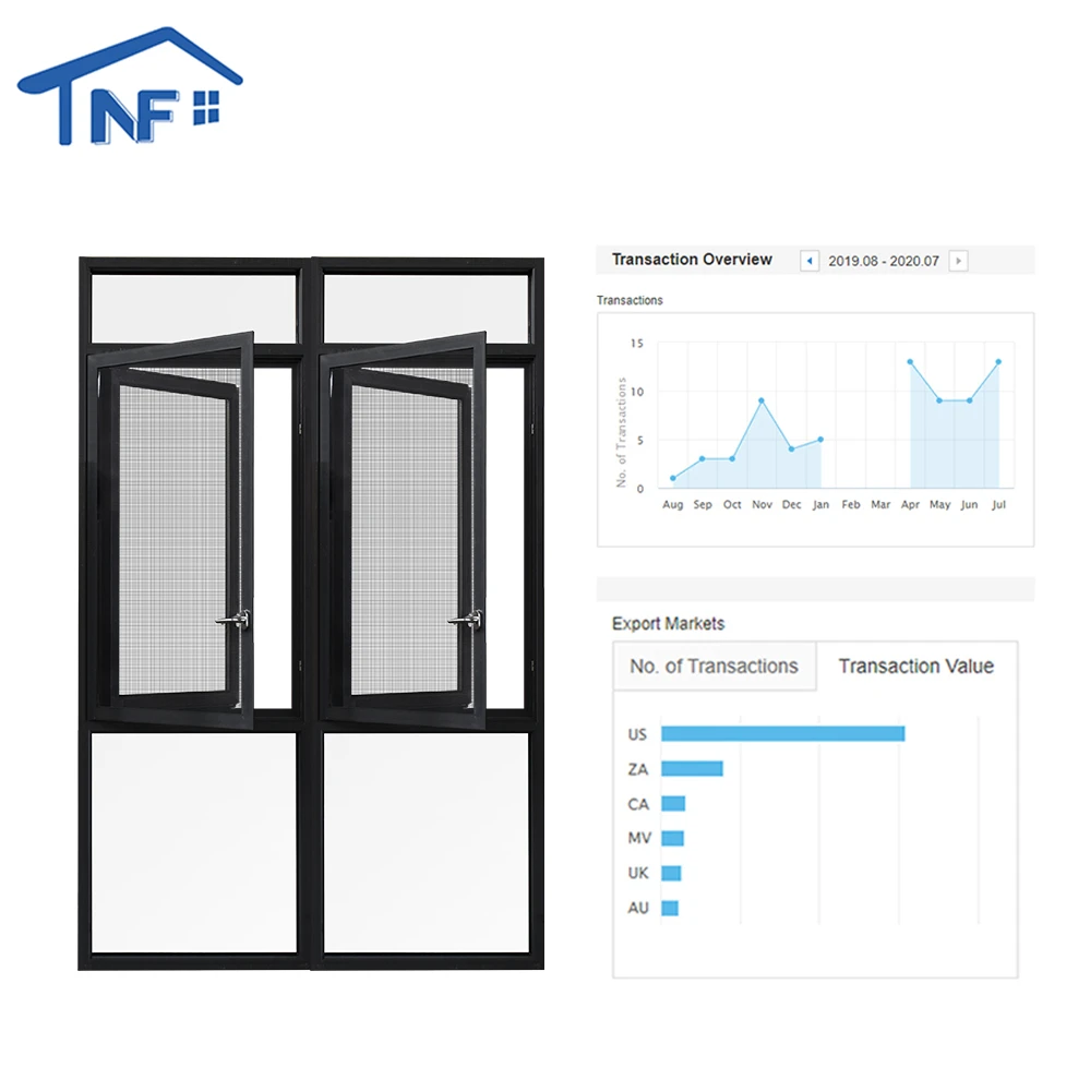 Storm Hurricane Proof Tempered Glass Bronze Vinyl Casement Window