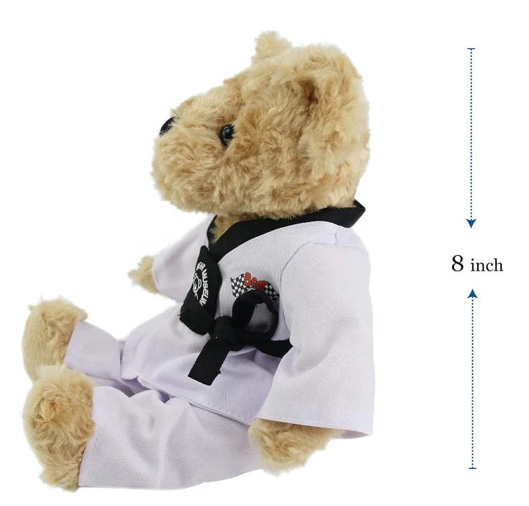 Teddy Bear Karate Bear Martial Arts Stuffed Animals Adorable Gifts for Taekwondo Kids Black Belt Gifts for Girls and Boys