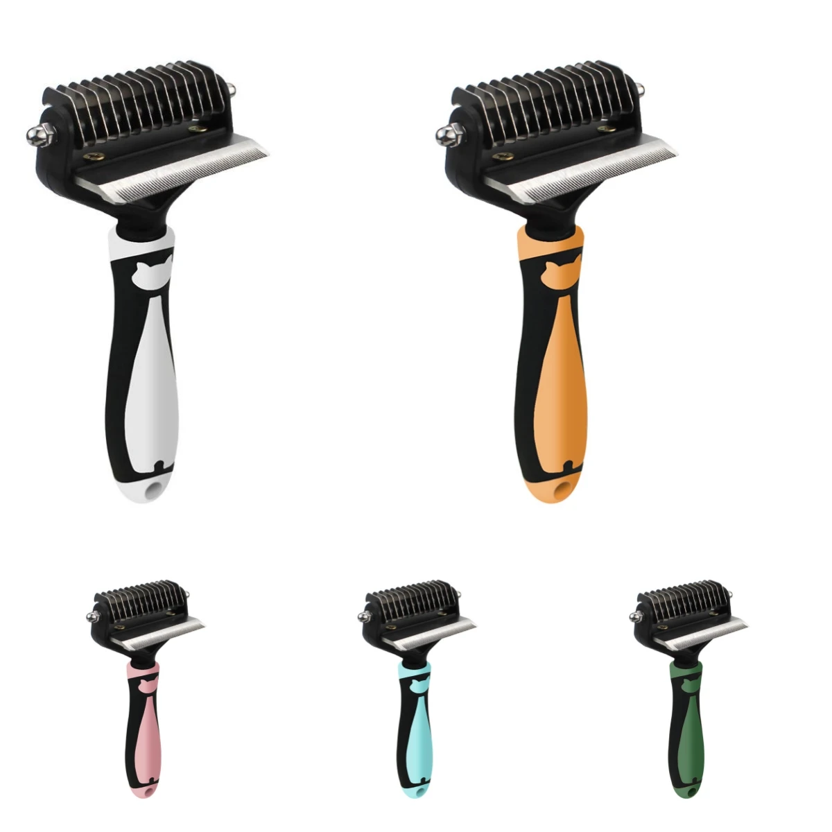 OEM Cepillo de aseo para mascotas  pet Grooming Brush 2 in 1 Knot open Comb Pet Hair Dematting Deshedding Rake Comb