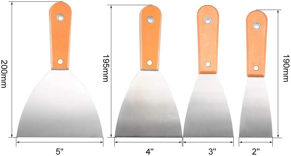 Convenient hand tools 1'-6' scrapers putty knife
