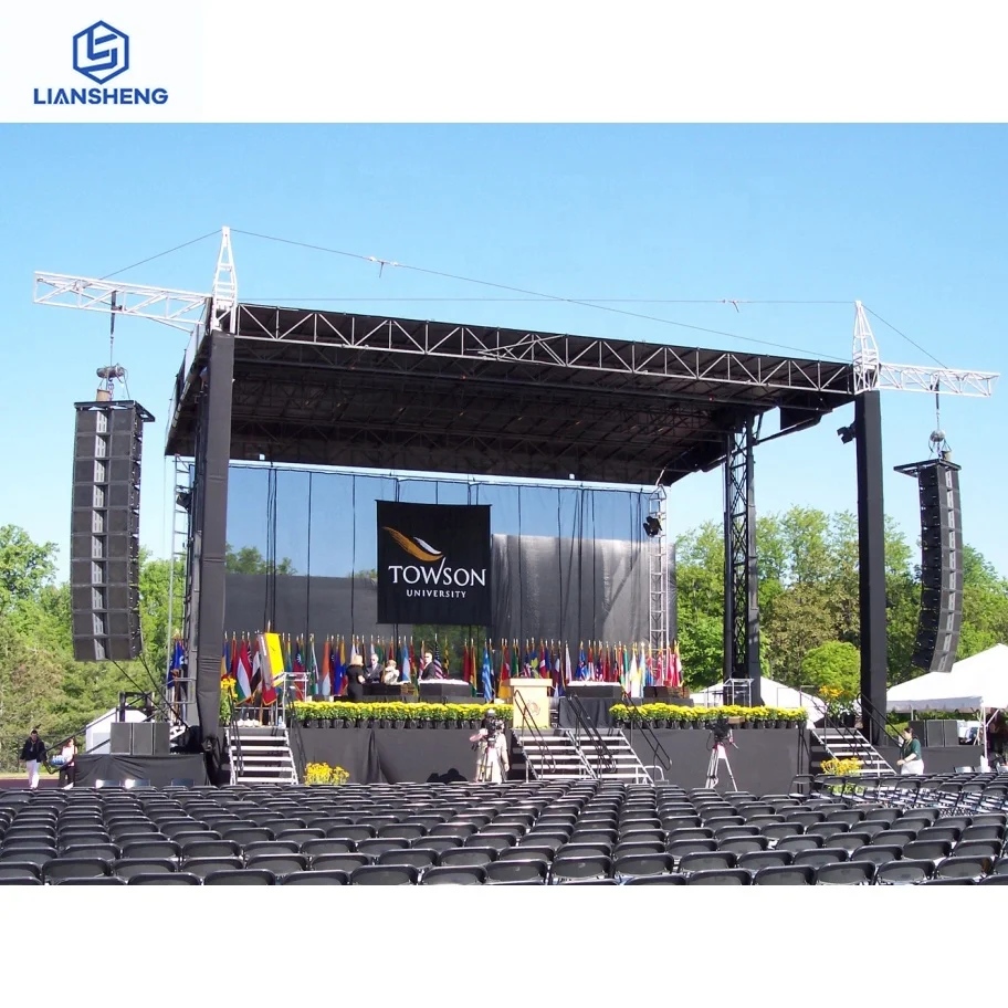 High Quality Concert Aluminum Mobile Stage Lighting Flat Truss Structure For Music Scene