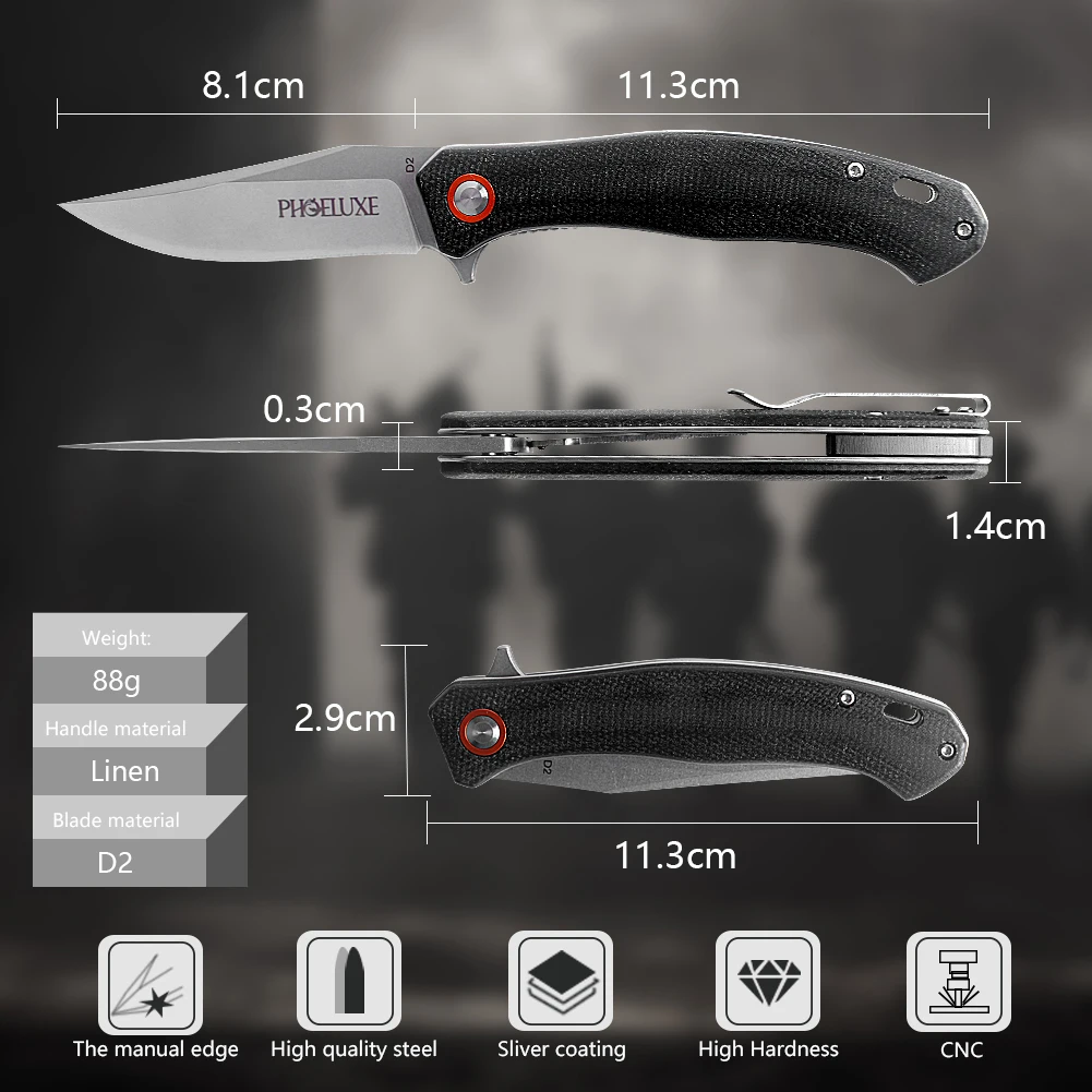 Wholesale D2 steel folding survival outdoor camping tool  multi-function tool pocket knife for sale