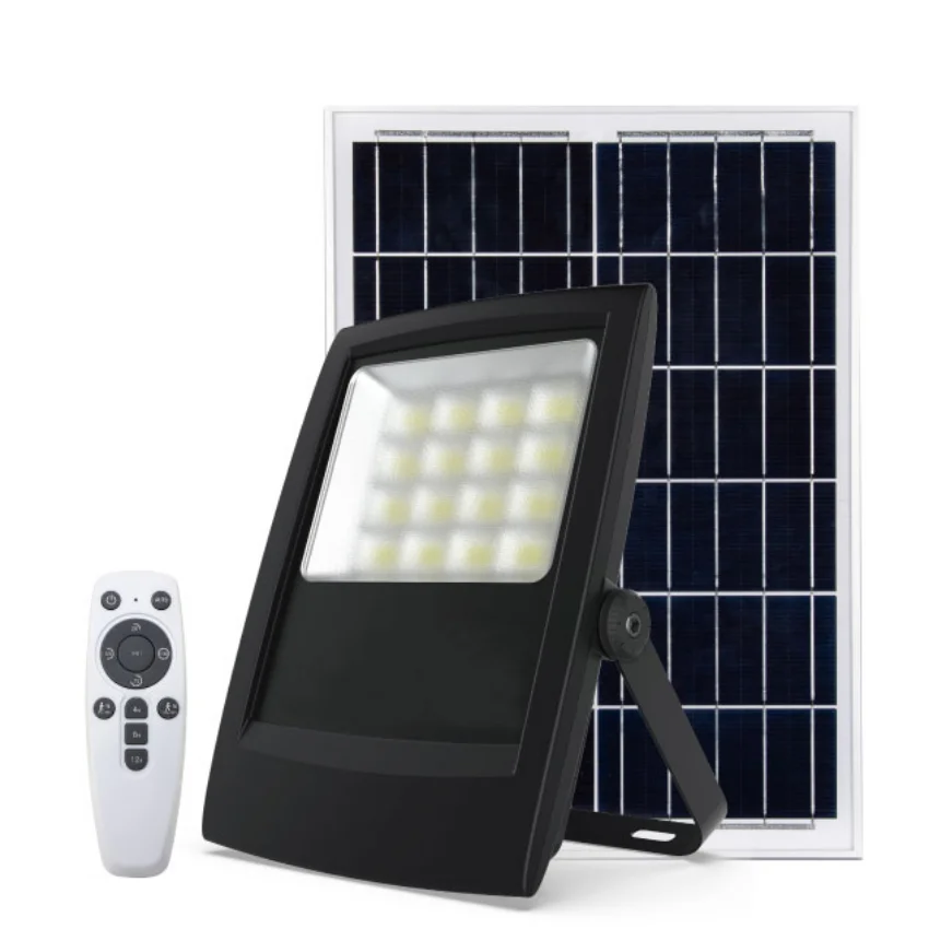 Super Awesome Solar Flood Light Black White  LED  Aluminum Crystal 80 Luces Solares IP65 Solar Powered Field Lights