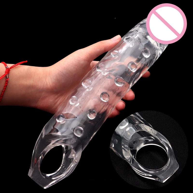 28cm Penis Sleeve Cock Ring Male Delay Ejaculation Sex Toys For Men Scrotal Binding Silicone Cock ring chastity toy
