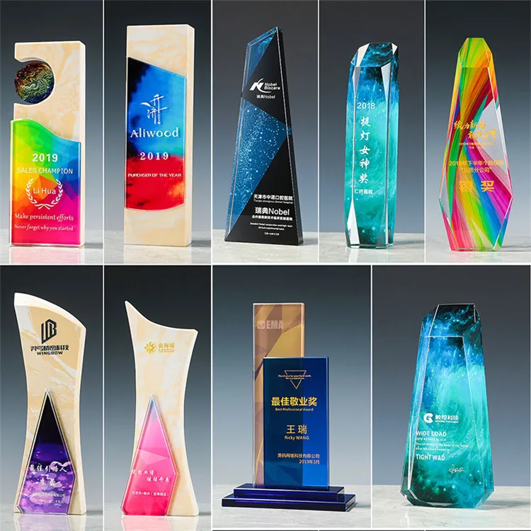 Crystal Trophy Color Trophies And Awards Manufacturer Customize Crystal Trophy Glass