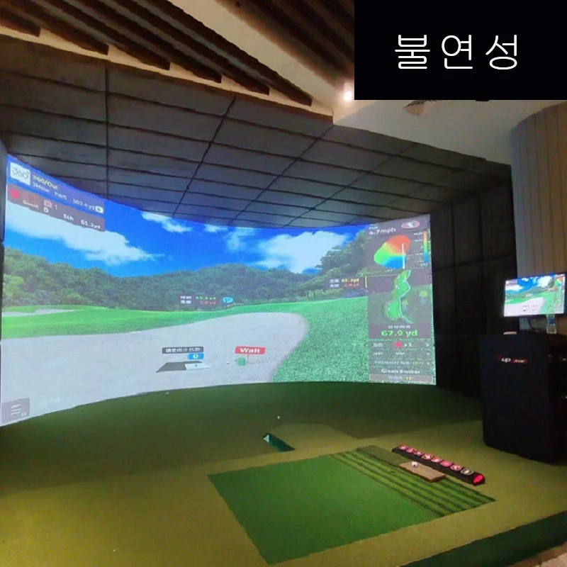 Custom 3.2M Width 4K HD Two Sides Available Flame Retardant Indoor Slient Golf Triple Layer Simulator Impact Screen Fabric