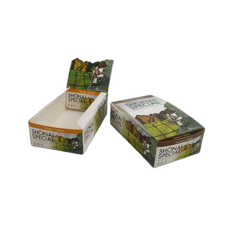 Custom Printed Counter Paper Boxes Snacks Chocolate Energy Bar Packaging Boxes For Retail Store Custom Display Box