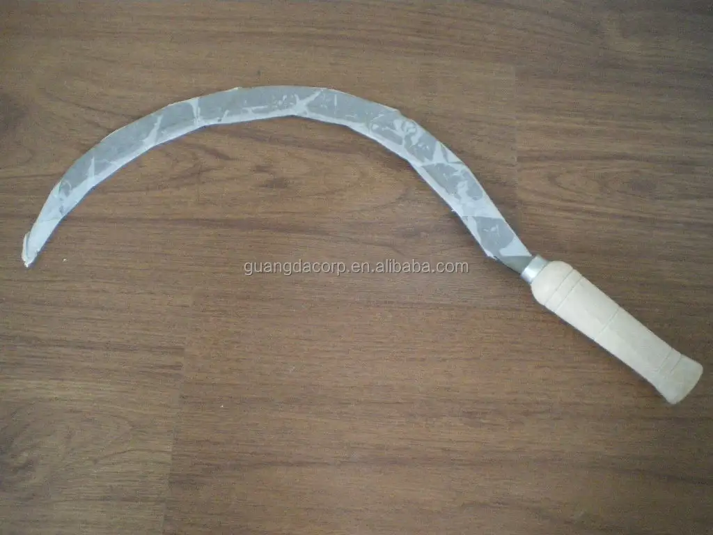 Japanese Sharp Edge  Brush Clearing Sickle with Carbon Steel Blade and wooden Handle