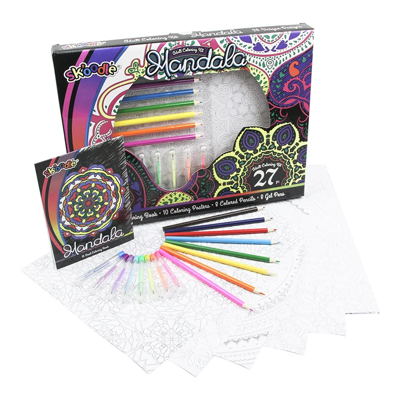 Kids And Adult Sketching Coloring Kit Filling Colored Paper Set With 27pcs