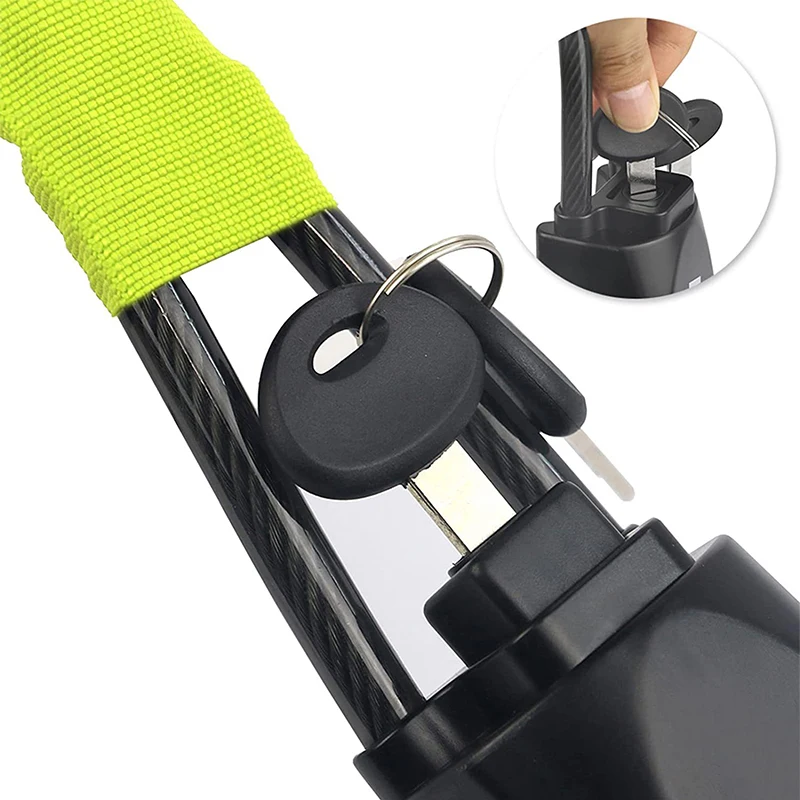 Hot-selling car steering wheel wire rope lock, car interior accessories, with key car security lock.