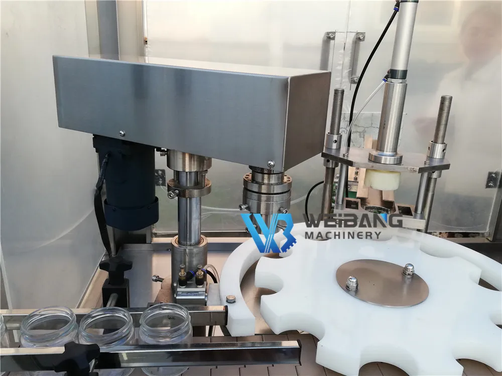 Automatic Glass Jar  Filling Machine 180ml 280ml Consistency of Creamed Honey  chocolate spread filling and capping machine