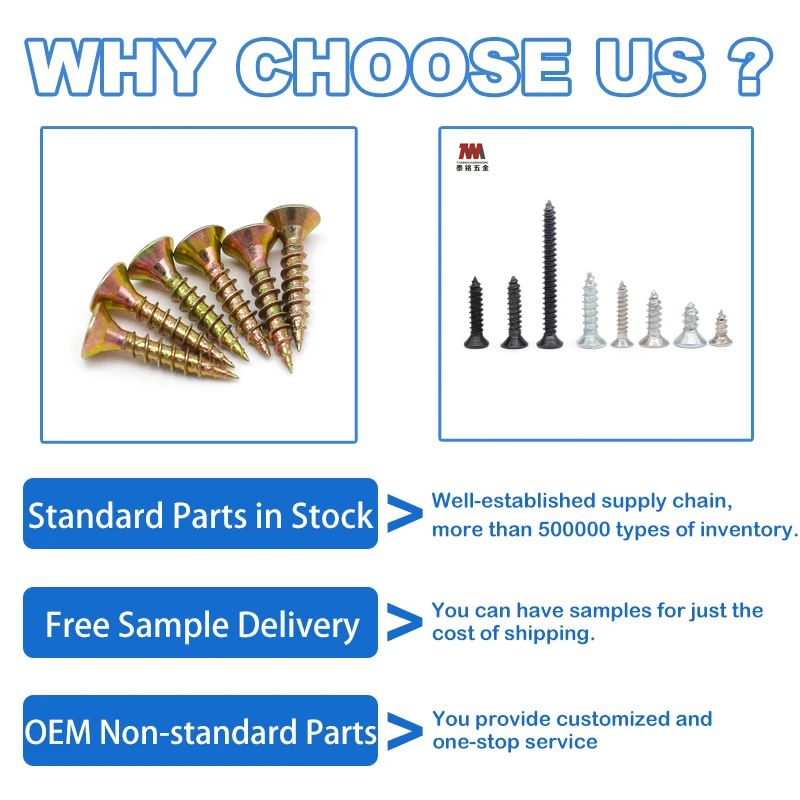 M1.7 M1.8 M2 M2.3 M2.5 M2.6 M2.8 M3 M3.5 M4 M5 Micro Zinc Steel Sheet Metal Phillips Flat Head Wood Self Tapping Screws