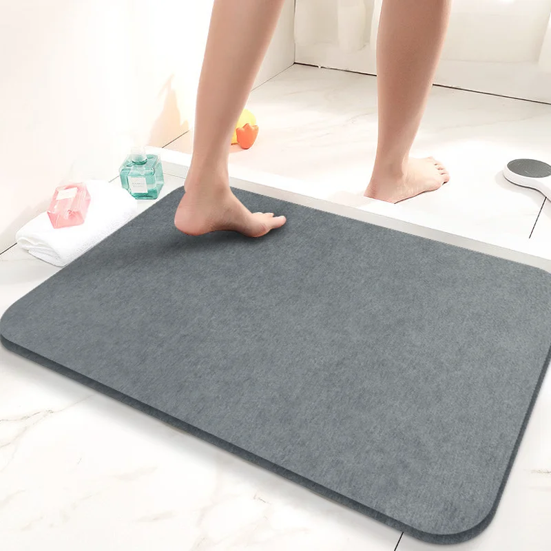 SHENGDE Hard Diatomite Home Essential Diatoms Stone Large Quick Dry Non Slip Diatomaceous Slab Bathroom Stone Drying Bath Mat