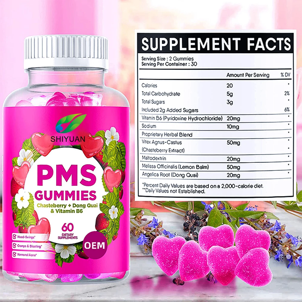 Factory customized natural PMS bio extracted nutritional supplements gummies Supporting female hormone balance health products