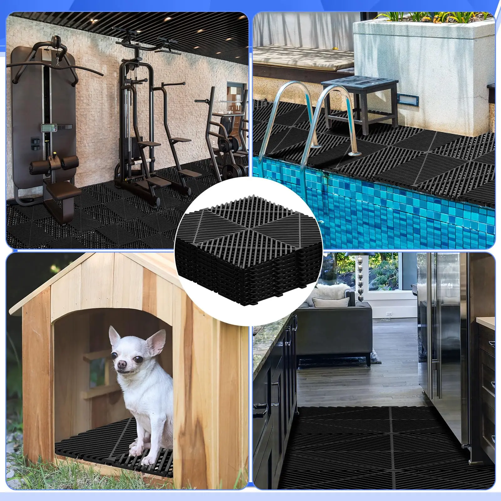 Anti Slip Car Wash Drainage Plastic PP Interlocking Garage Floor Tile Car wash Floor