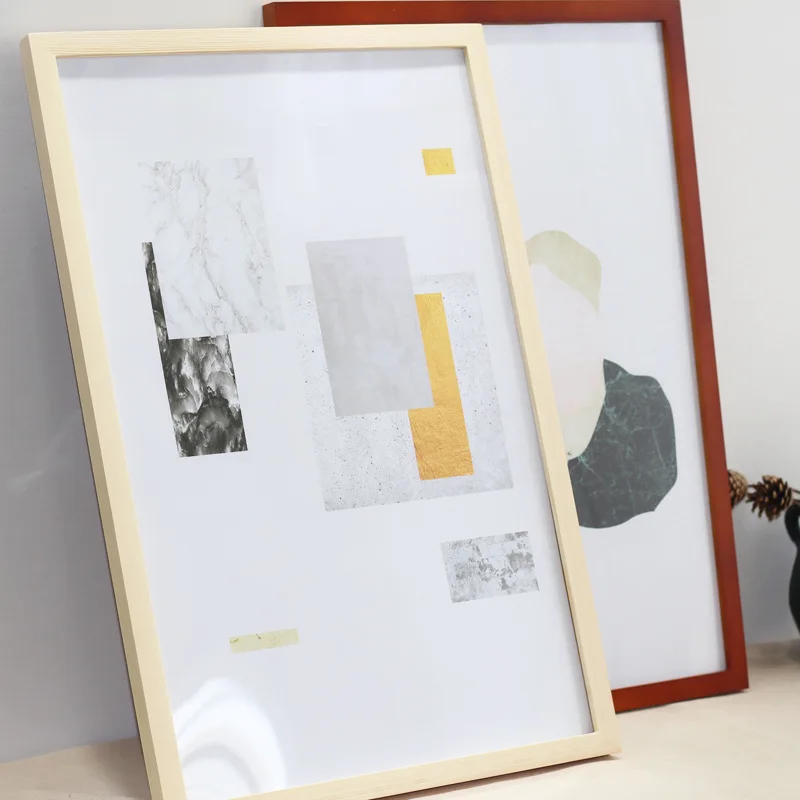Large Size Solid Wood Photo Frame Style Decorative Wall Wood Color Photo Frame Yi Wu Picture Frames Manufacturer Europe Door