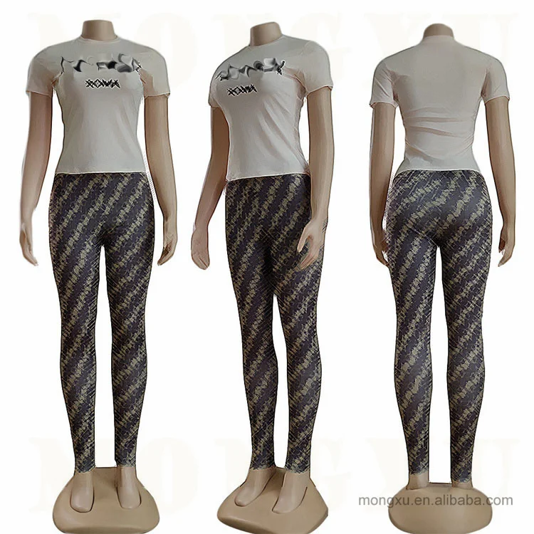 2022 New Arrival Designer Clothes Famous Brands Women Two Piece Short Set Plus Size Print FF 2piece Jogger Set Summer Clothing