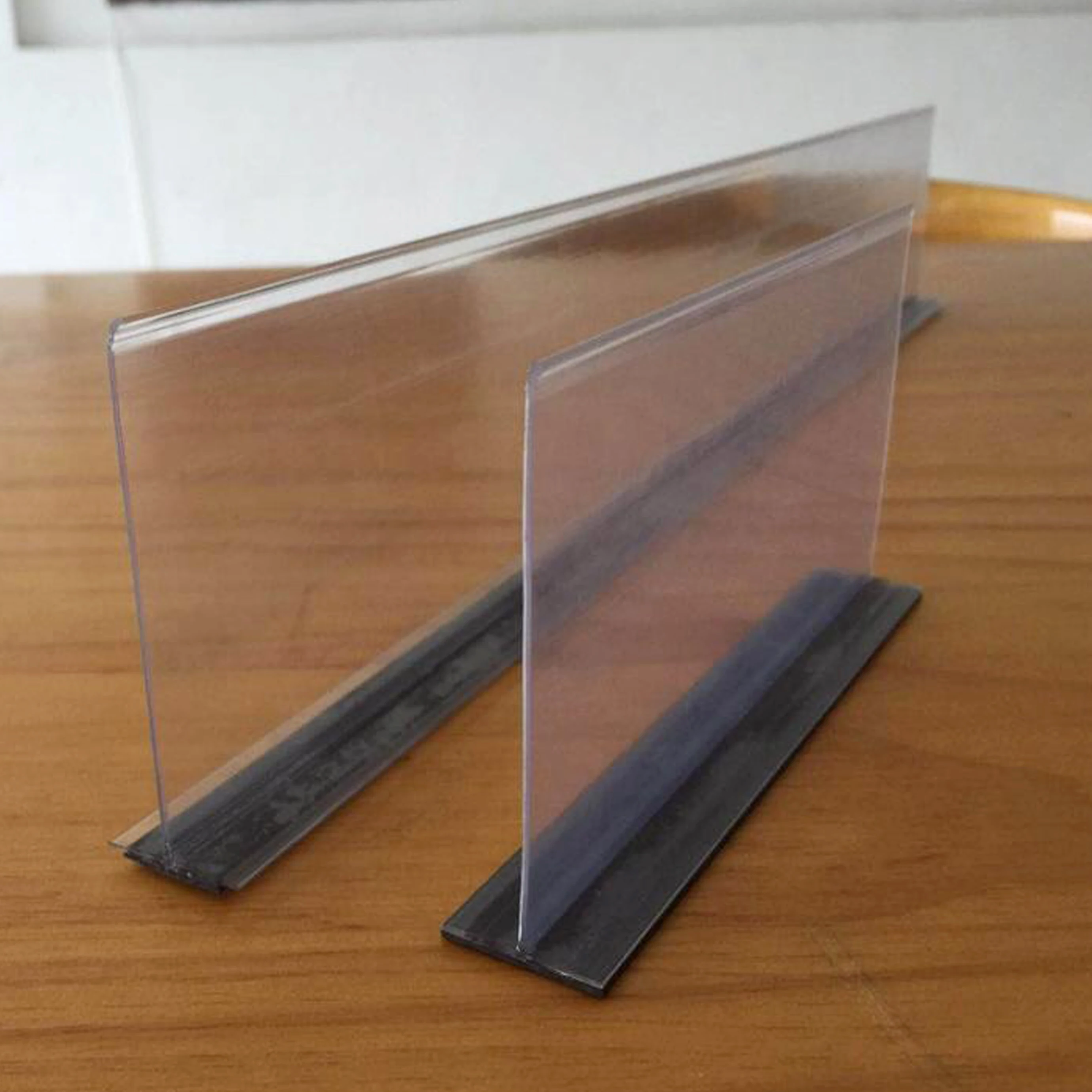 Shelves Stopper Rails Clear Plastic Product L Shape Breakable Magnetic Shelf Divider for Supermarket Grocery
