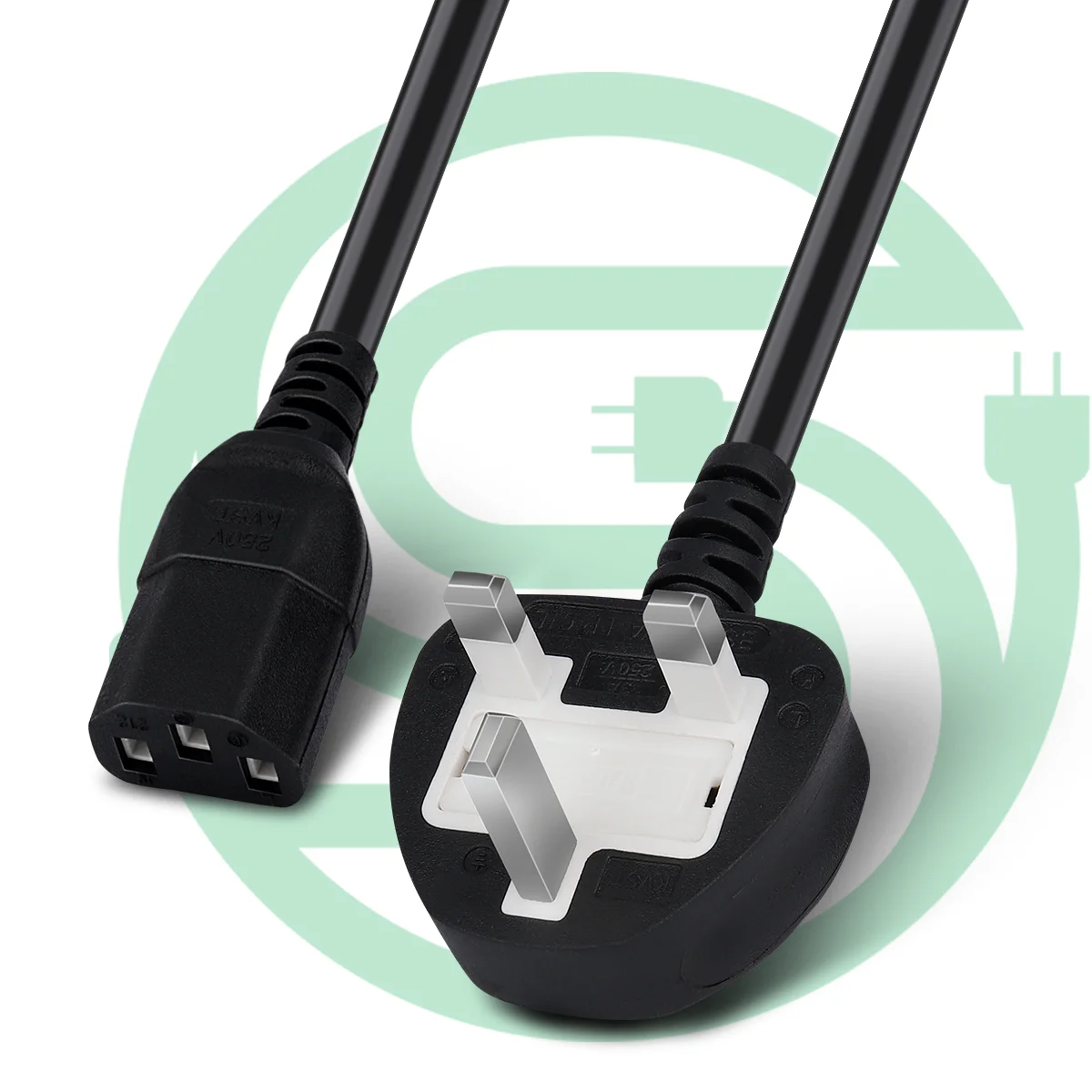 Factory Price Free Samples ODM OEM Iec Power Cable 3 Pin Electric Plug Uk Power Cord For Laptop