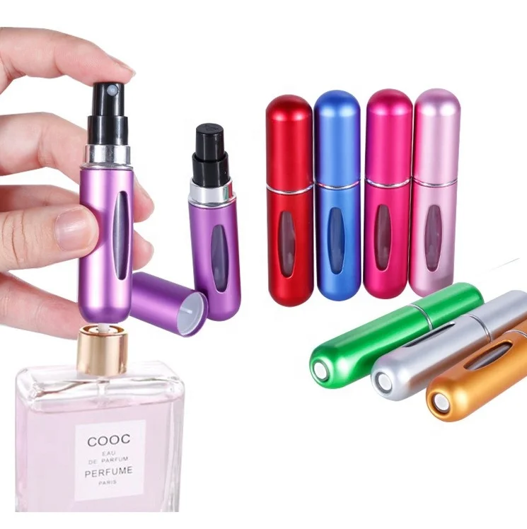 Colorful Refillable Mini 5ML Fine Mist Portable Glass Travel Spray Pump Perfume Bottles Atomizer with Cover