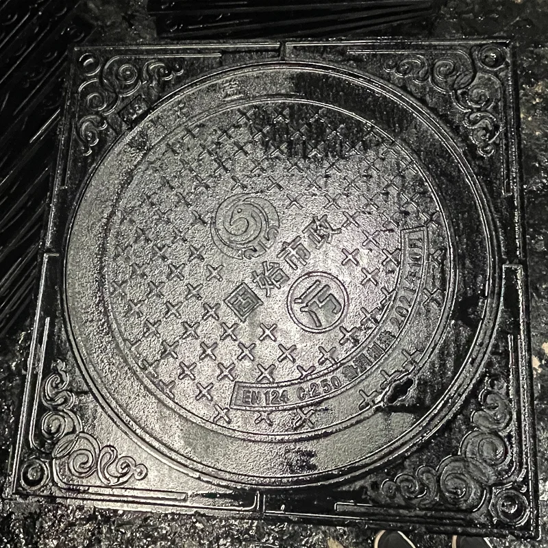 Square and Round Ductile Cast Iron Manhole Cover Ductile iron manhole cover Iron Manhole Sewer Cover