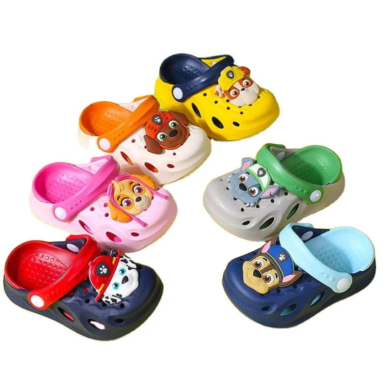 Cartoon Cute Kids Slippers PAWS Team Boys Girls Summer Beach Sandals Home Slippers Toddler Anti-Slip Hole Shoes