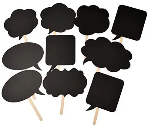 Custom Printing Photo Booth Kit,Writable Black Card Board Photographing Props Party Favor