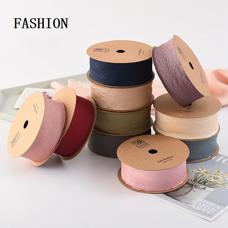 
Hotsale Korean style 4cm*20Y flower bouquet packaging soft Muslin Organza ribbons 