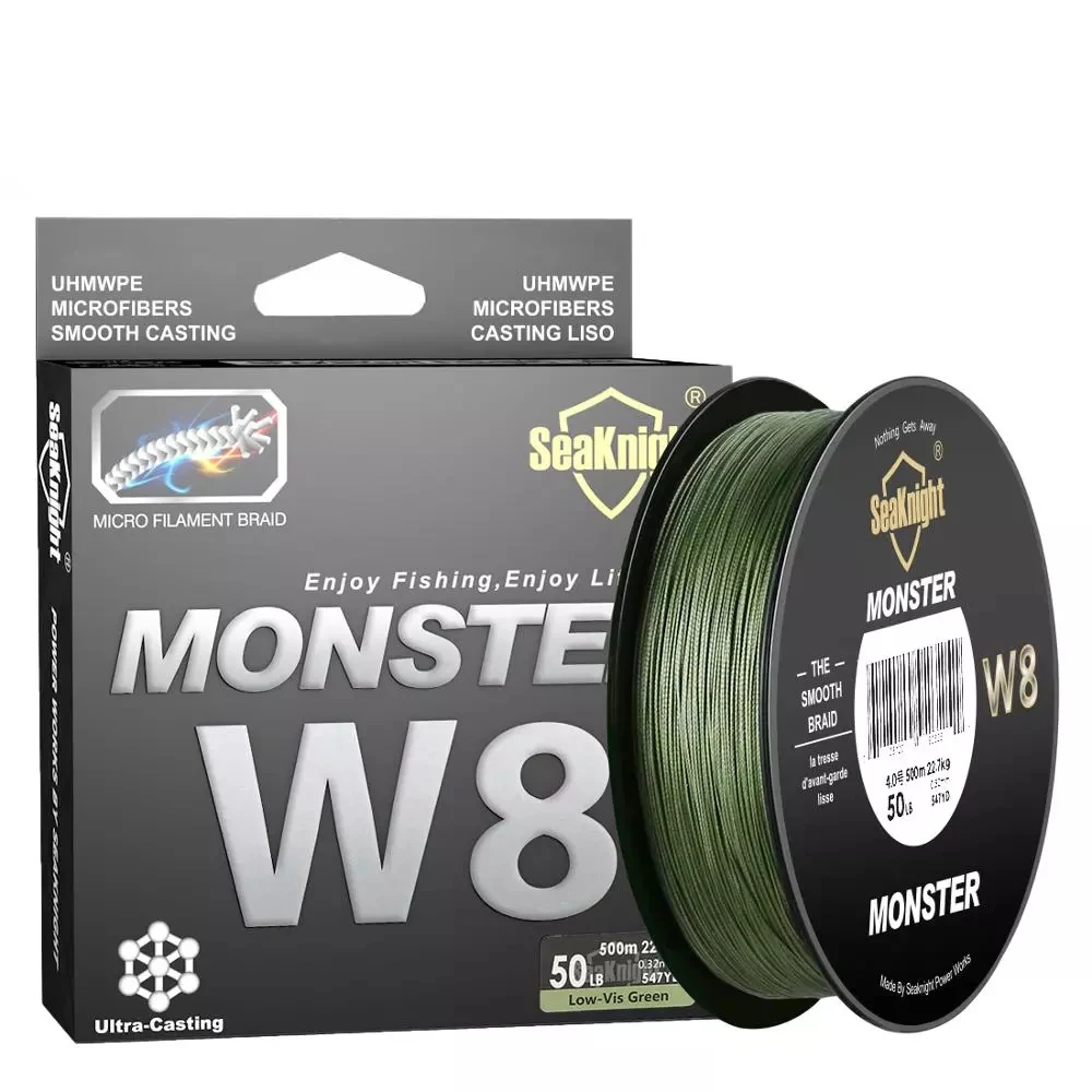 SeaKnight 500M / 546YDS MS Series W8 Braided Fishing Lines 8 Weaves Wire Smooth PE Multifilament Line for Sea Fishing 20-100LB