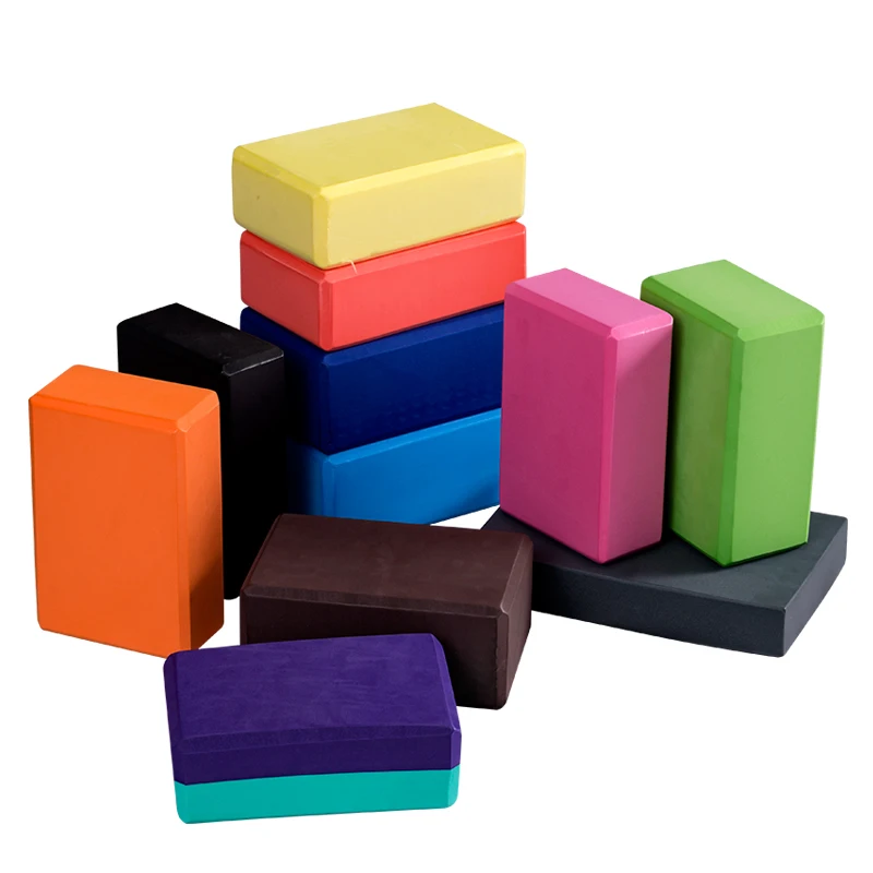 HuaYi Eco-friendly yoga blocks eva light weight  yoga block custom logo block