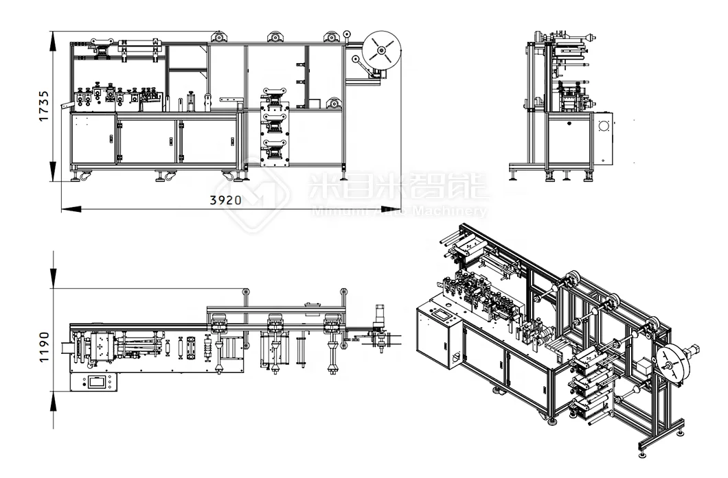High Speed Full Automatic Disposable Surgical Elastic Cloth Earloop Mask Machine