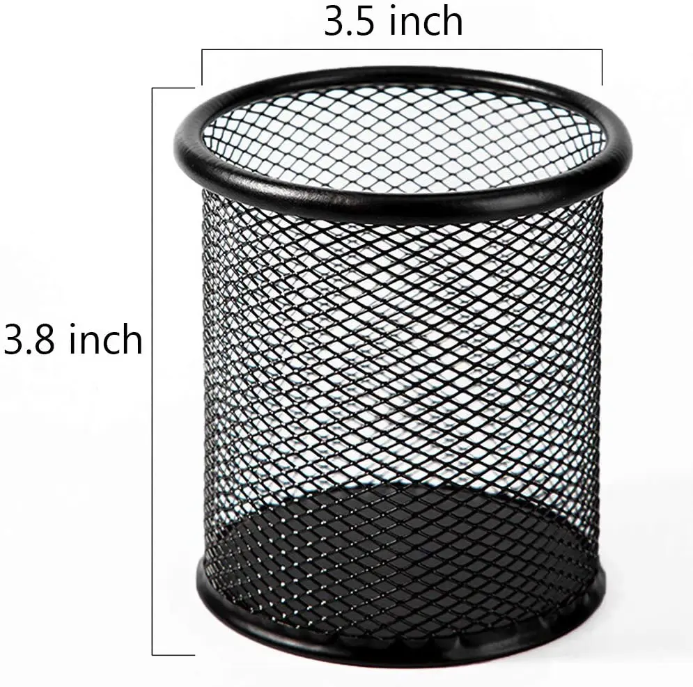 4 Packs Metal Pen Cup Desk Pen Organizer Case Wire Mesh Pencil Holder